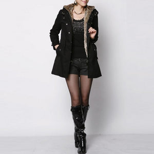 Ladies Winter Coat With Removable Faux Fur