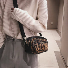 Load image into Gallery viewer, Leopard Print Multi-Layer Zipper Crossbody Bag