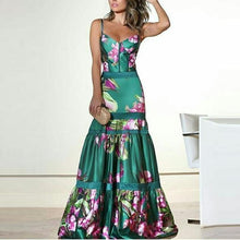 Load image into Gallery viewer, New Fashion Sexy Floral Plunge Ruffles Layered Hem Evening Dress.MC