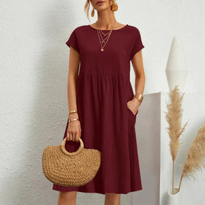 Women's Cotton Round Neck Dress