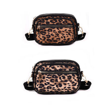 Load image into Gallery viewer, Leopard Print Multi-Layer Zipper Crossbody Bag