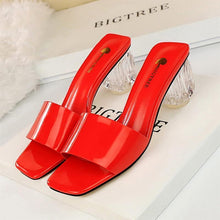 Load image into Gallery viewer, Transparent Chunky Comfortable Open Toe Slip Sandals