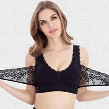 Load image into Gallery viewer, Wireless Front Cross Buckle Lace Lift Bra