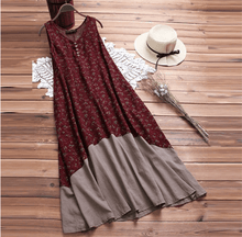 Load image into Gallery viewer, New Sexy Round-Neck Bohemian Sleeveless Print Dress