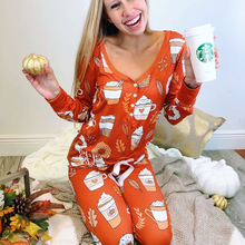 Load image into Gallery viewer, Monogram Happy Fall Pajama Set