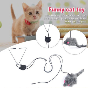 Hanging door type cat black mouse