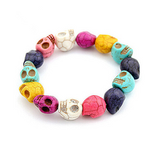 Load image into Gallery viewer, Vintage Skull Style Strand Bracelet