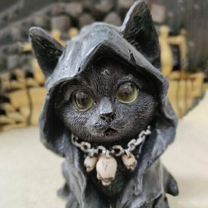 Gothic Cat Witch Grim Reaper Decoration