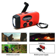 Load image into Gallery viewer, Solar Hand-cranked Radio with LED Flashlight