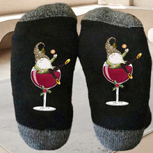 Load image into Gallery viewer, 🧦Christmas Gnome Wine Glass Unisex Crew Socks🧦