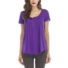 Load image into Gallery viewer, Casual Short Sleeve Button Top for Women