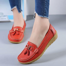 Load image into Gallery viewer, Women’s Leather Loafers Breathable Slip on Driving Shoes