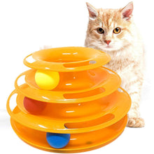 Load image into Gallery viewer, Three Layer Colorful Cat Track Tower Toy