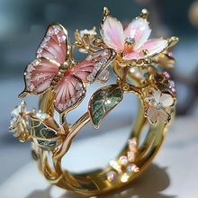 Load image into Gallery viewer, Butterfly Flower Ring