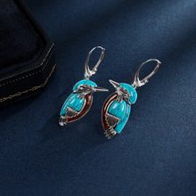 Load image into Gallery viewer, Vintage Turquoise Bird Earrings