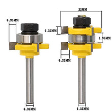 Load image into Gallery viewer, 3-Teeth T-type Tenon Knife Cutter 2PCS - Yellow 1/4