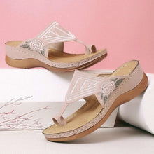 Load image into Gallery viewer, Embroidered Wedge Sandals