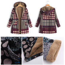 Load image into Gallery viewer, Dotted coat with hood and patchwork pattern