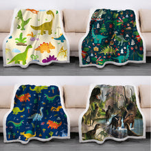 Load image into Gallery viewer, Dinosaur Theme Soft Fleece Blanket