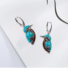 Load image into Gallery viewer, Vintage Turquoise Bird Earrings