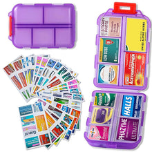 Load image into Gallery viewer, Travel Pill Organizer Box (161 Labels for Customization)