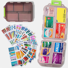 Load image into Gallery viewer, Travel Pill Organizer Box (161 Labels for Customization)