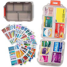 Load image into Gallery viewer, Travel Pill Organizer Box (161 Labels for Customization)