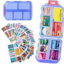 Load image into Gallery viewer, Travel Pill Organizer Box (161 Labels for Customization)