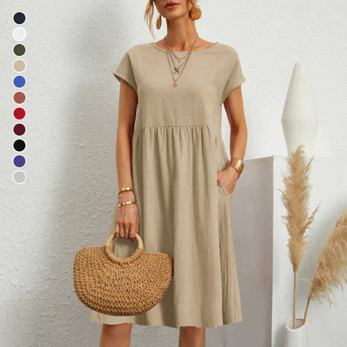 Women's Cotton Round Neck Dress