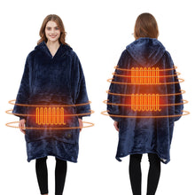 Load image into Gallery viewer, Double-layered velvet heated lazy Hoodie blanket