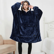 Load image into Gallery viewer, Double-layered velvet heated lazy Hoodie blanket