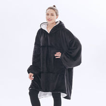 Load image into Gallery viewer, Double-layered velvet heated lazy Hoodie blanket