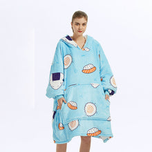 Load image into Gallery viewer, Double-layered velvet heated lazy Hoodie blanket