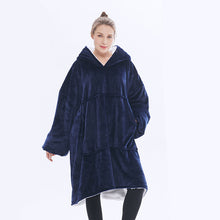 Load image into Gallery viewer, Double-layered velvet heated lazy Hoodie blanket