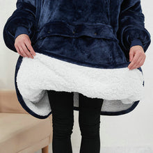 Load image into Gallery viewer, Double-layered velvet heated lazy Hoodie blanket