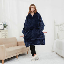 Load image into Gallery viewer, Double-layered velvet heated lazy Hoodie blanket