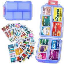 Load image into Gallery viewer, Travel Pill Organizer Box (161 Labels for Customization)