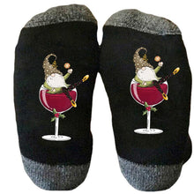 Load image into Gallery viewer, 🧦Christmas Gnome Wine Glass Unisex Crew Socks🧦