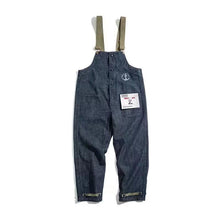 Load image into Gallery viewer, RETRO NAVY BLUE DENIM JUMPSUIT