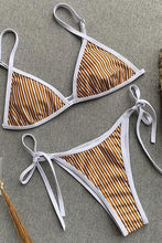 Load image into Gallery viewer, New Tied Side String Triangle Brazilian Bikini Swimsuit in Striped.MC